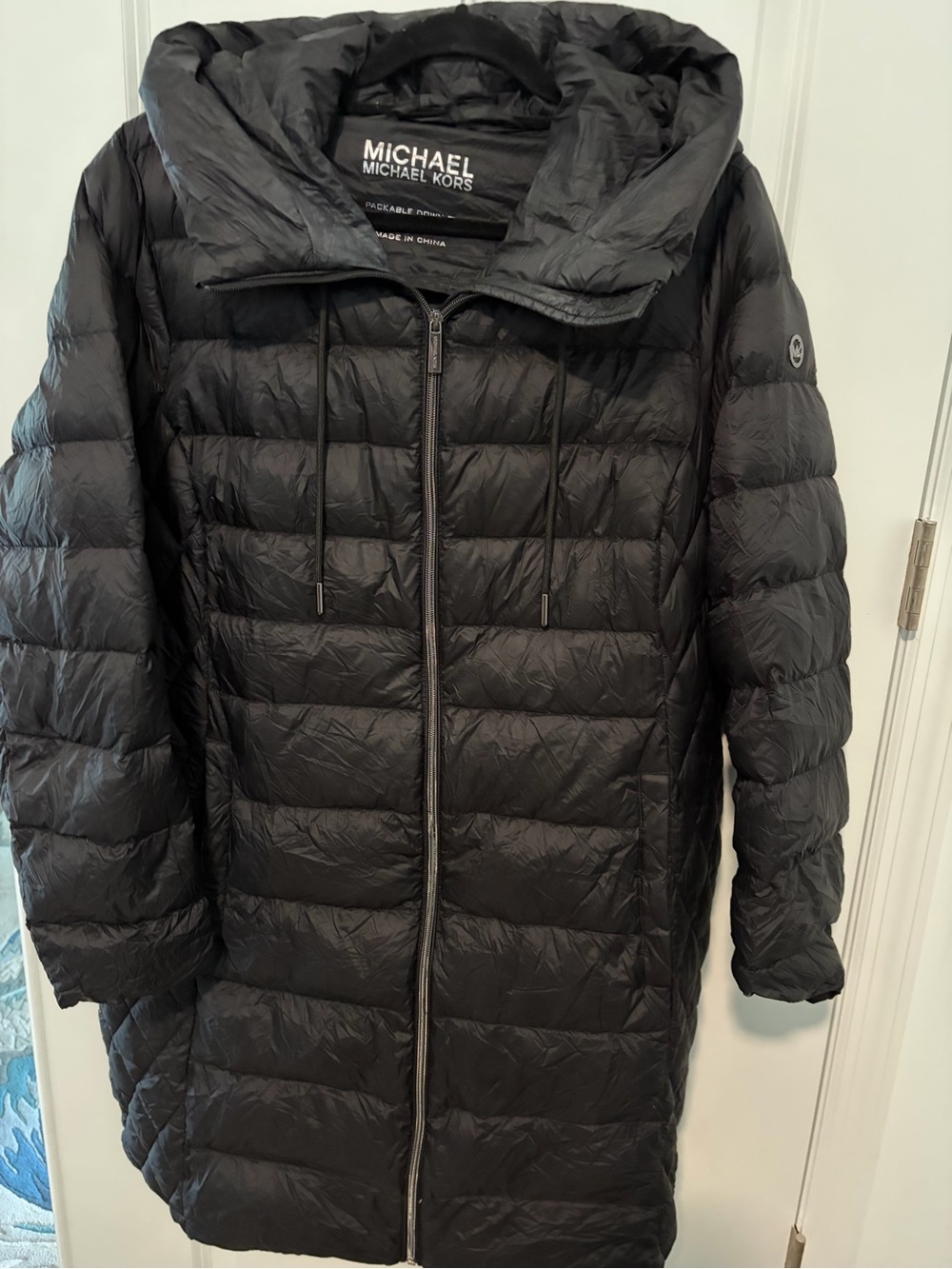 MICHAEL Michael Kors Black Long Packable Puffer Coat